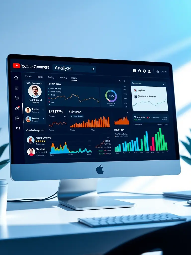 A screenshot of the YouTube Comment Analyzer dashboard displaying sentiment analysis results, showcasing its ability to extract insights from viewer comments.